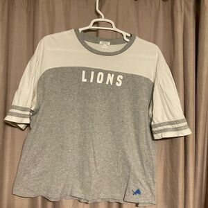 Gray and White LIONS Short Sleeve Tee